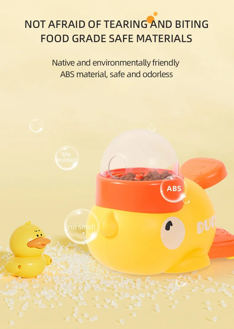 "Hands-On Duck Pet Toy Feeder - Eco-Friendly Design with Non-Toxic Paint, Stimulates Natural Foraging Instincts"