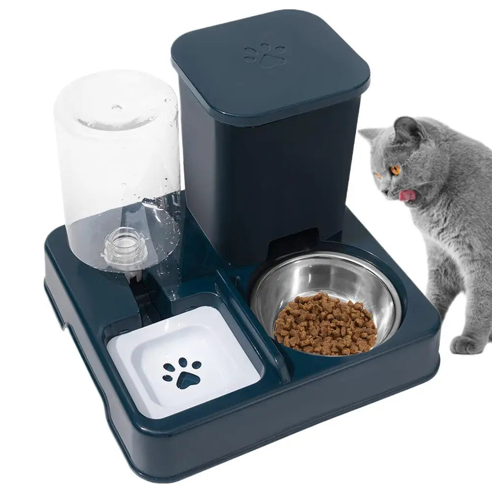 2 in 1 Automatic Pet Feeder Cat Feeder and Water Dispenser Portable Automatic Feeders Non-Slip Pet Bowl Pet Supplies for Cat Dog