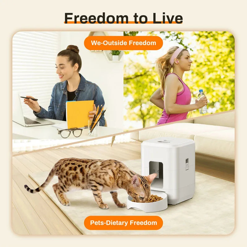 2025 New 2L Pet Feeder Intelligent Automatic Pet Feeder Wifi Application Smart Dry Food Pet Cat Bowl Dog Bowl Home Pet Supplies
