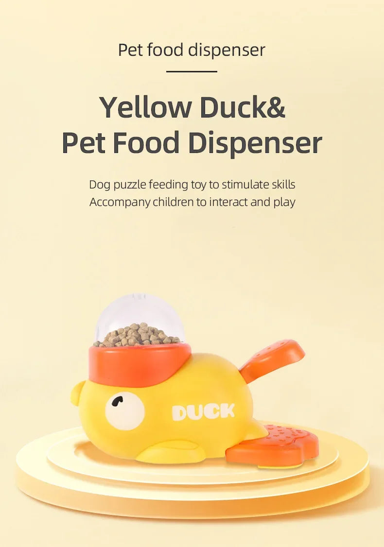 "Hands-On Duck Pet Toy Feeder - Eco-Friendly Design with Non-Toxic Paint, Stimulates Natural Foraging Instincts"