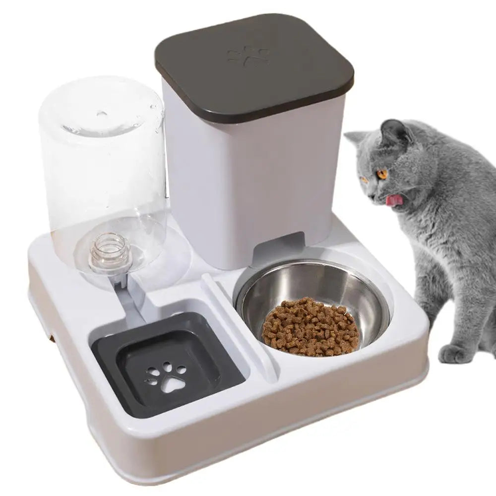 2 in 1 Automatic Pet Feeder Cat Feeder and Water Dispenser Portable Automatic Feeders Non-Slip Pet Bowl Pet Supplies for Cat Dog