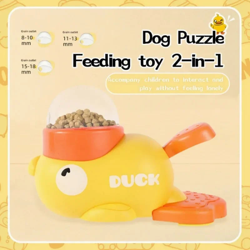 "Hands-On Duck Pet Toy Feeder - Eco-Friendly Design with Non-Toxic Paint, Stimulates Natural Foraging Instincts"
