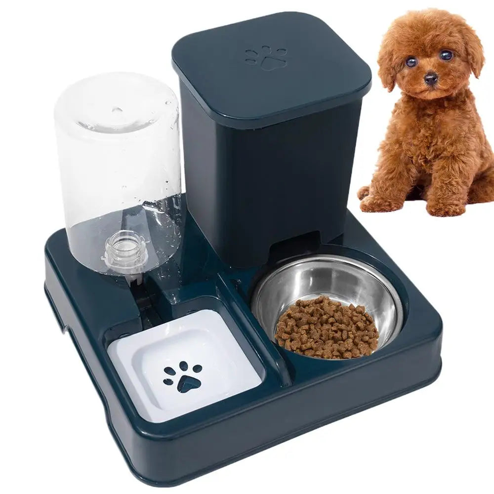 2 in 1 Automatic Pet Feeder Cat Feeder and Water Dispenser Portable Automatic Feeders Non-Slip Pet Bowl Pet Supplies for Cat Dog