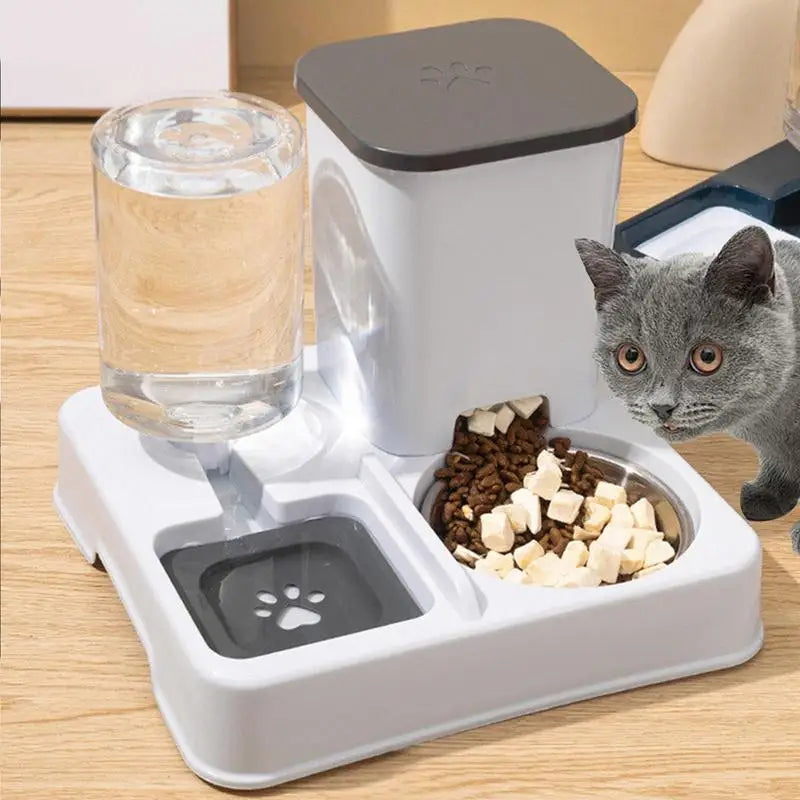 2 in 1 Automatic Pet Feeder Cat Feeder and Water Dispenser Portable Automatic Feeders Non-Slip Pet Bowl Pet Supplies for Cat Dog