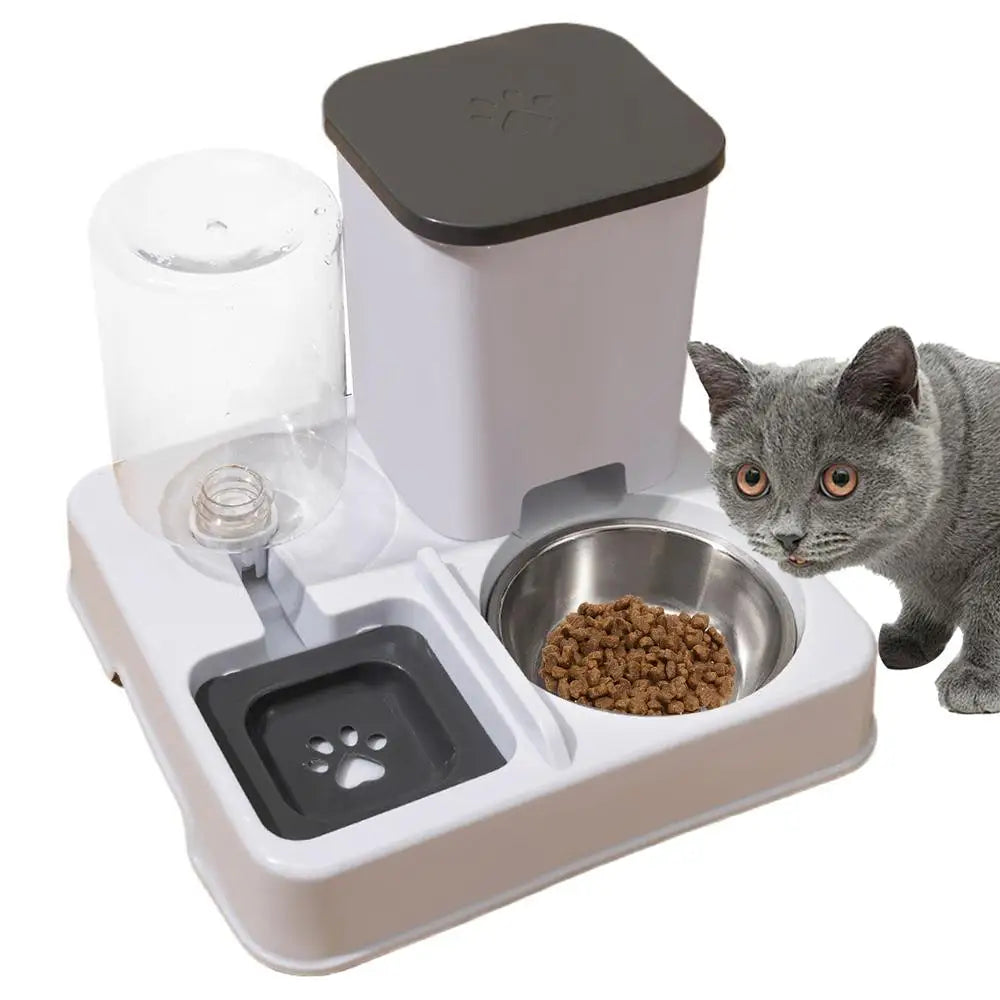 2 in 1 Automatic Pet Feeder Cat Feeder and Water Dispenser Portable Automatic Feeders Non-Slip Pet Bowl Pet Supplies for Cat Dog